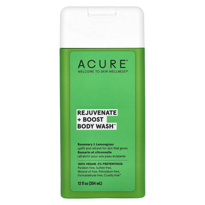 ACURE, Body Wash, Rejuvenate + Boost, Rosemary & Lemongrass, 12 fl oz (354 ml)