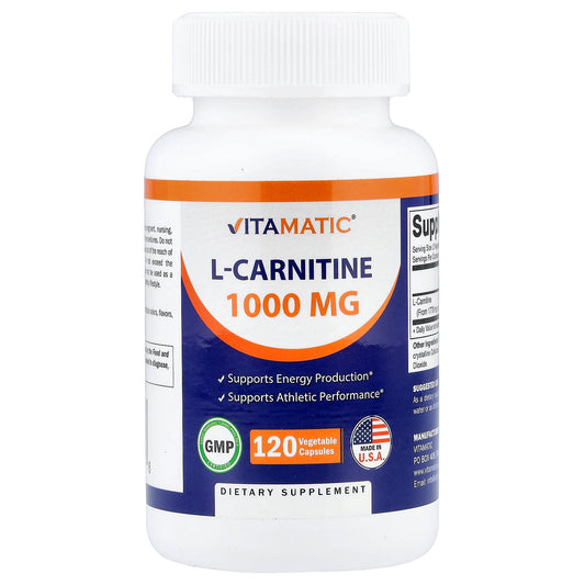 Vitamatic, L-Carnitine, 120 Vegetable Capsules (500 mg per Capsule)
