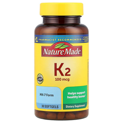 Nature Made, Vitamin K2, 100 mcg, 30 Softgels