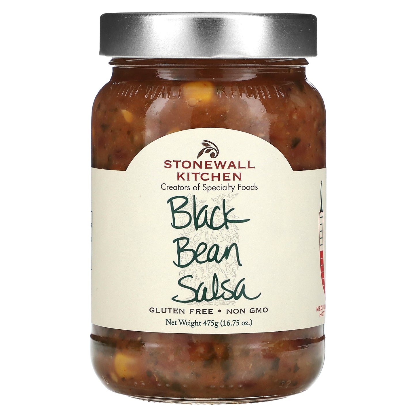 Stonewall Kitchen, Black Bean Salsa, Medium Hot, 16.75 oz (475 g)