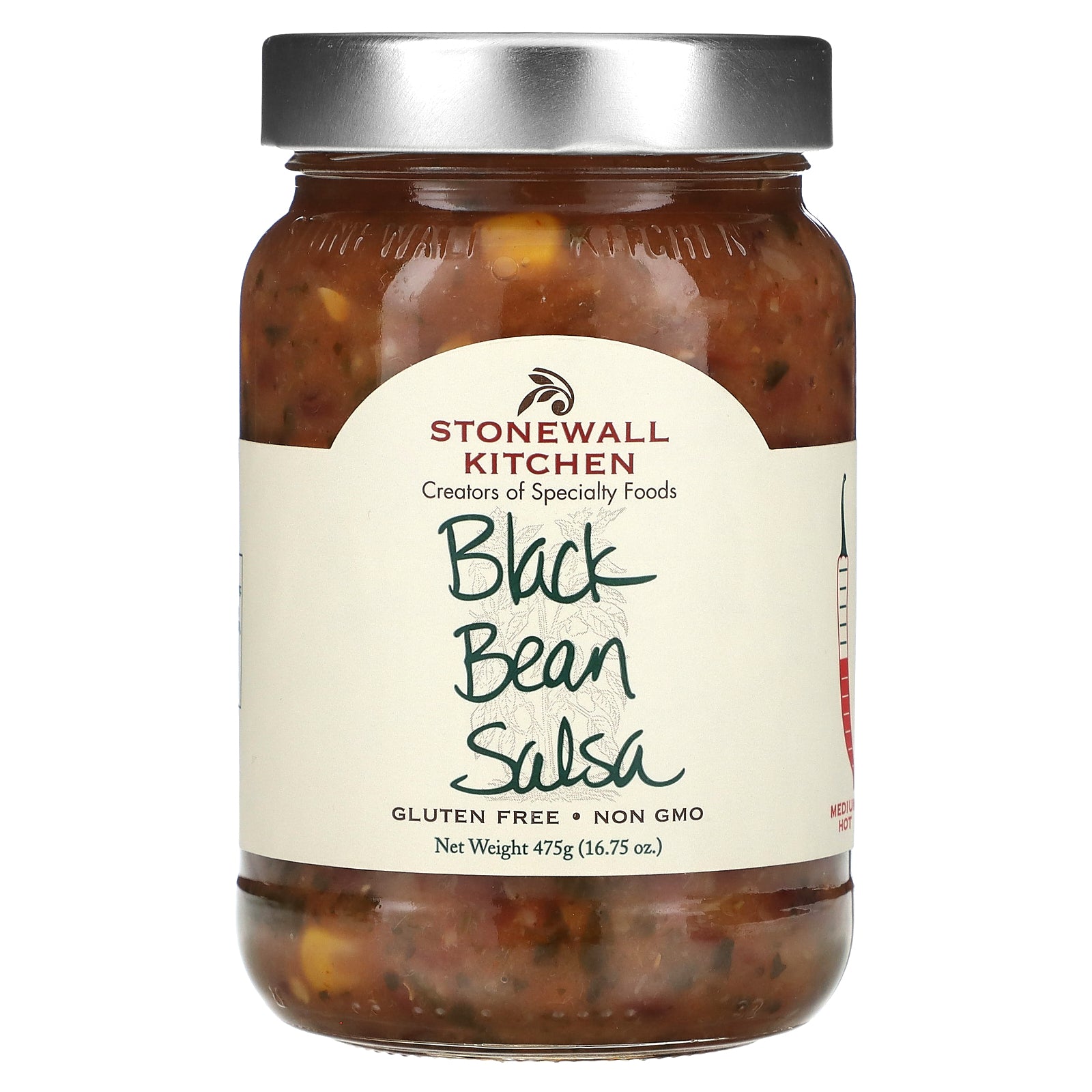 Stonewall Kitchen, Black Bean Salsa, Medium Hot, 16.75 oz (475 g)