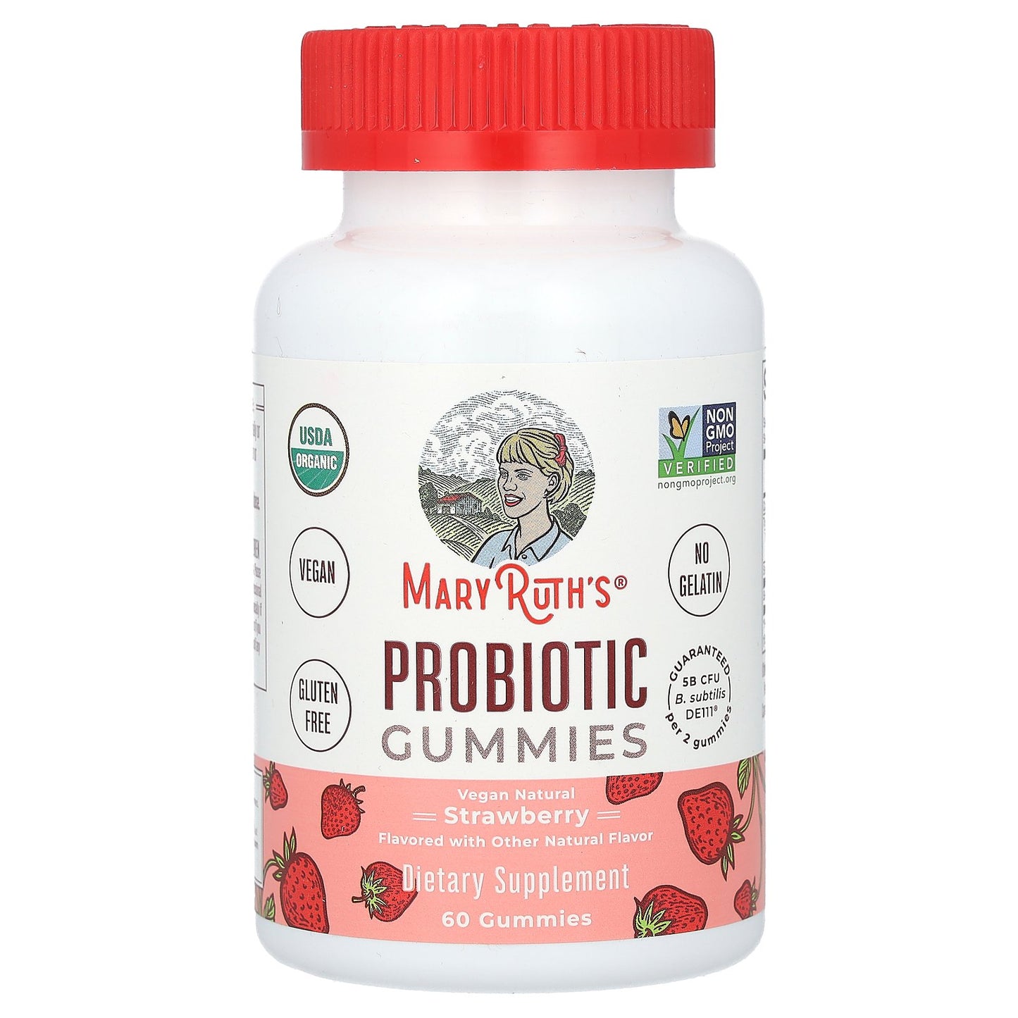MaryRuth's, Probiotic Gummies, Strawberry, 60 Gummies (2.5 Billion CFU per Gummy)