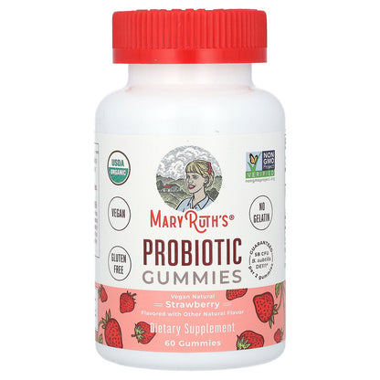MaryRuth's, Probiotic Gummies, Strawberry, 60 Gummies (2.5 Billion CFU per Gummy)