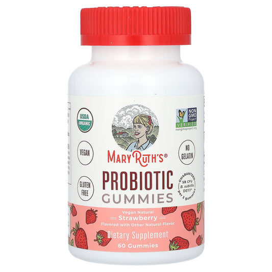 MaryRuth's, Probiotic Gummies, Strawberry, 60 Gummies (2.5 Billion CFU per Gummy)