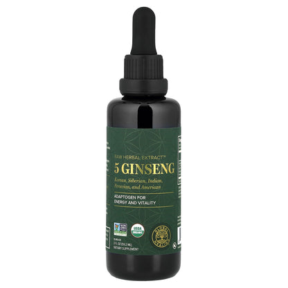 Global Healing, Raw Herbal Extract™, 5 Ginseng, 2 fl oz (59.2 ml)