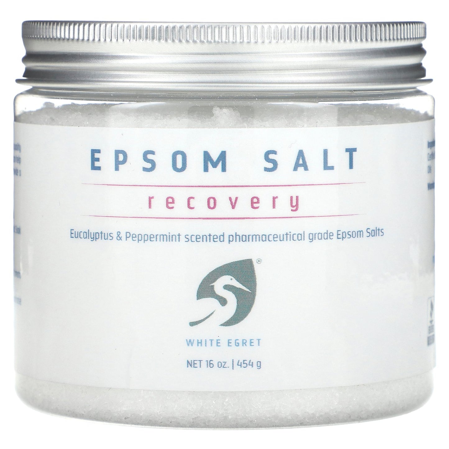 White Egret, Epsom Salt, Recovery, Eucalyptus & Peppermint, 16 oz (454 g)