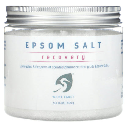 White Egret, Epsom Salt, Recovery, Eucalyptus & Peppermint, 16 oz (454 g)