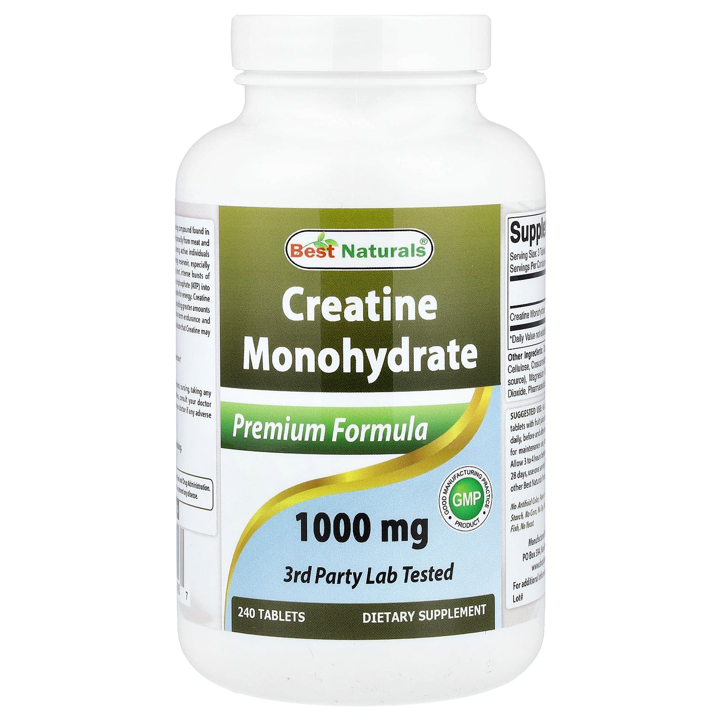 Best Naturals, Creatine Monohydrate, 1,000 mg, 240 Tablets