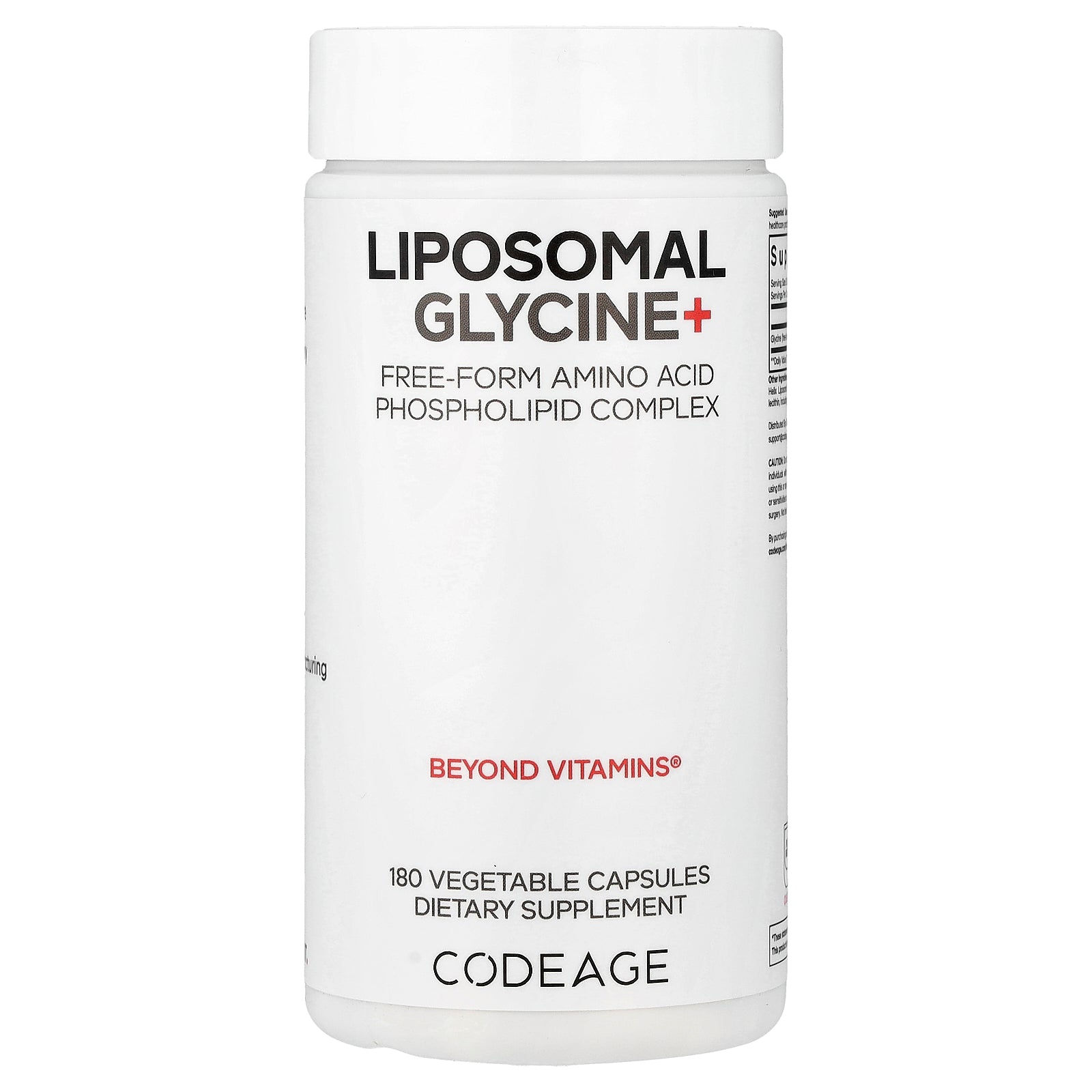 Codeage, Liposomal Glycine+, 180 Vegetable Capsules (500 mg per Capsule)