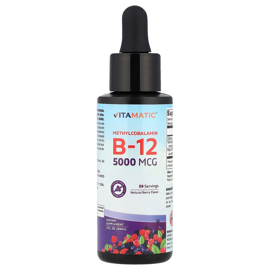Vitamatic, Methylcobalamin B12, Natural Berry, 5,000 mcg, 2 fl oz (59 ml)