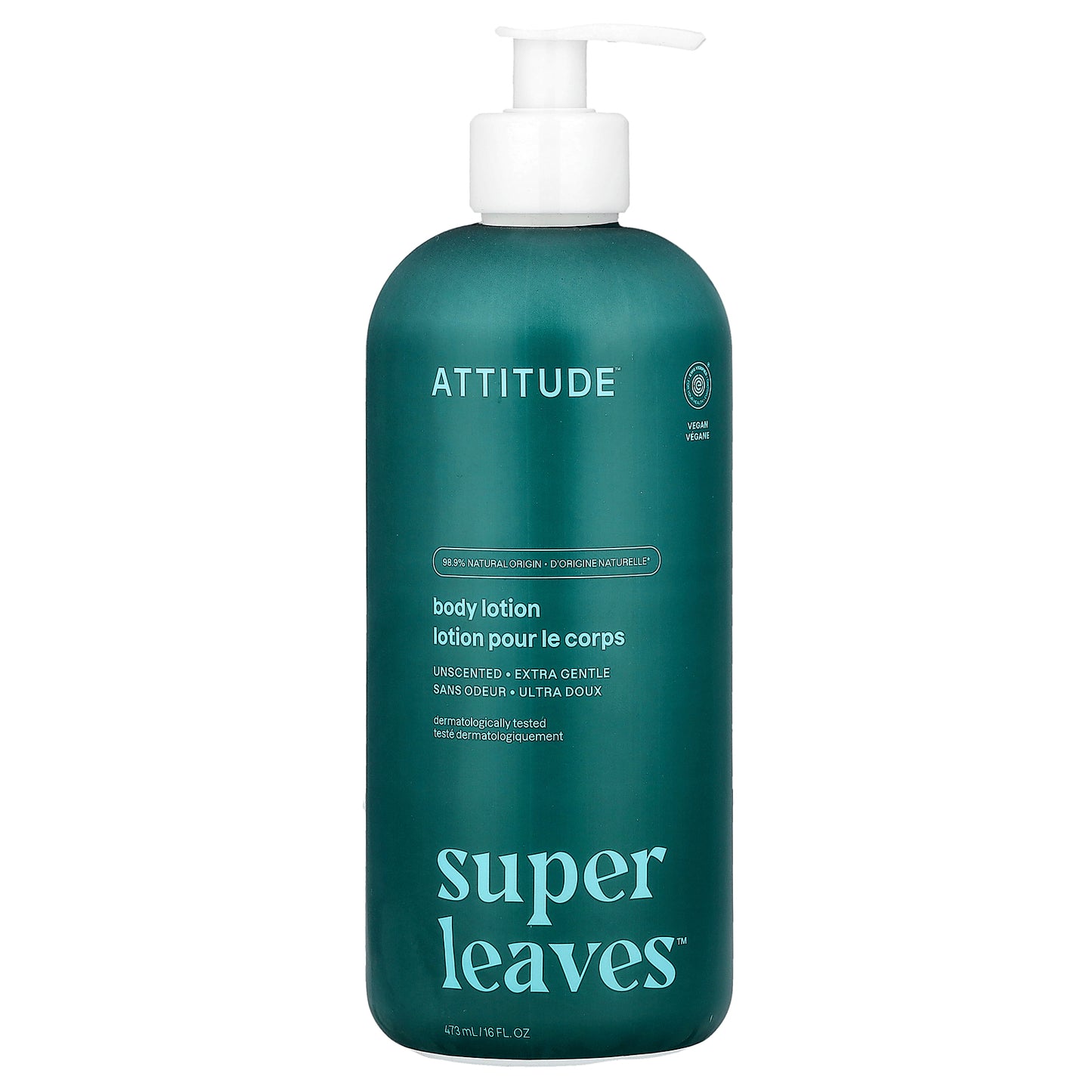 ATTITUDE, Super Leaves™, Body Lotion, Unscented, 16 fl oz (473 ml)