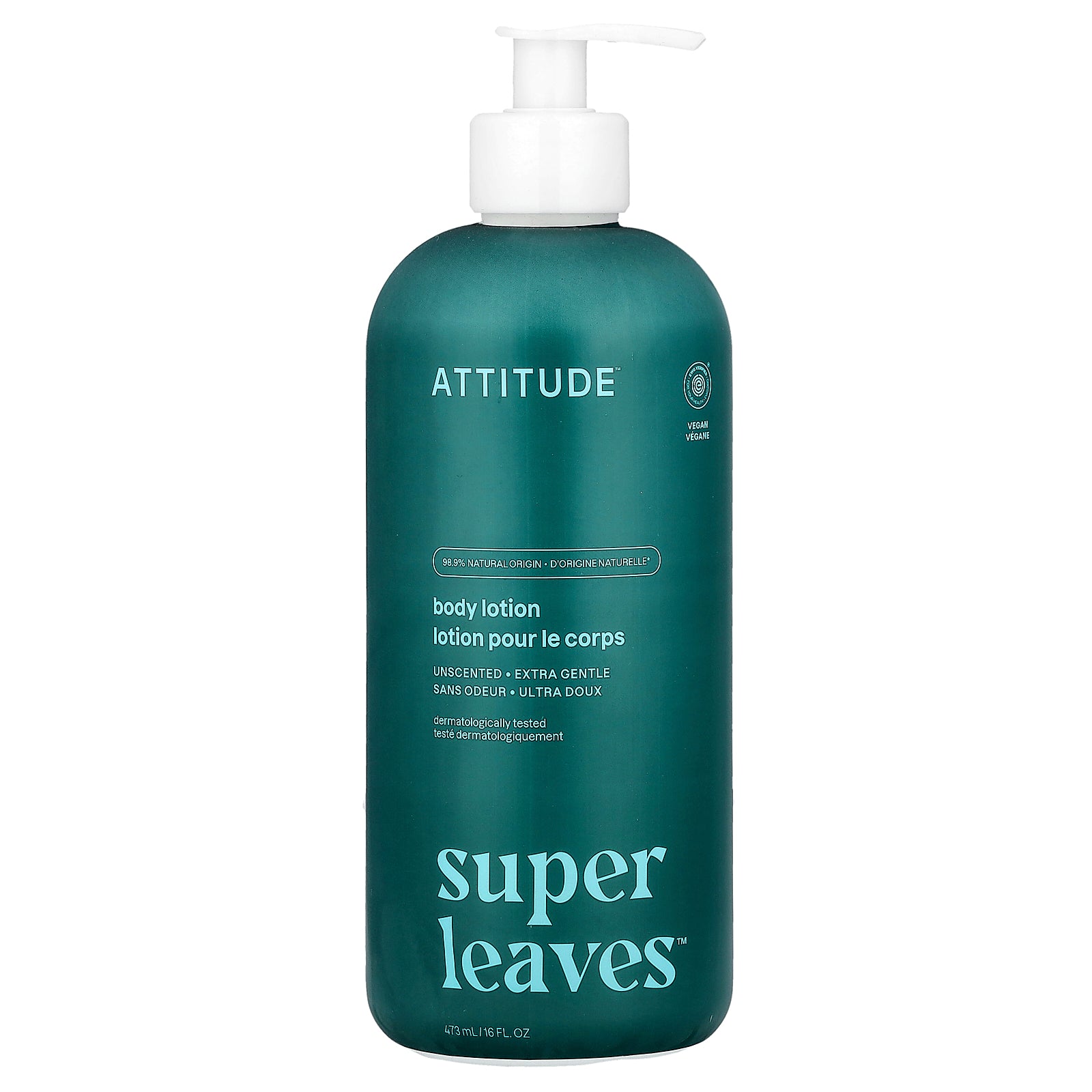 ATTITUDE, Super Leaves™, Body Lotion, Unscented, 16 fl oz (473 ml)