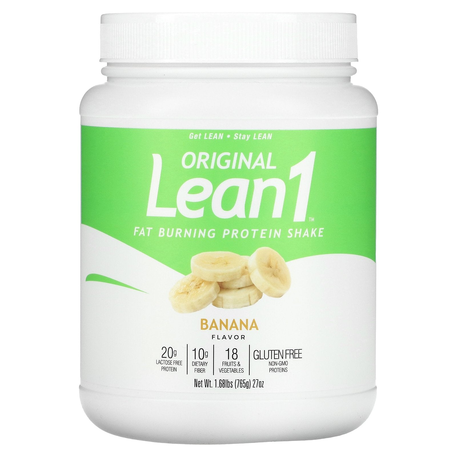 Lean1, Original, Fat Burning Protein Shake, Banana, 1.68 lbs (765 g)