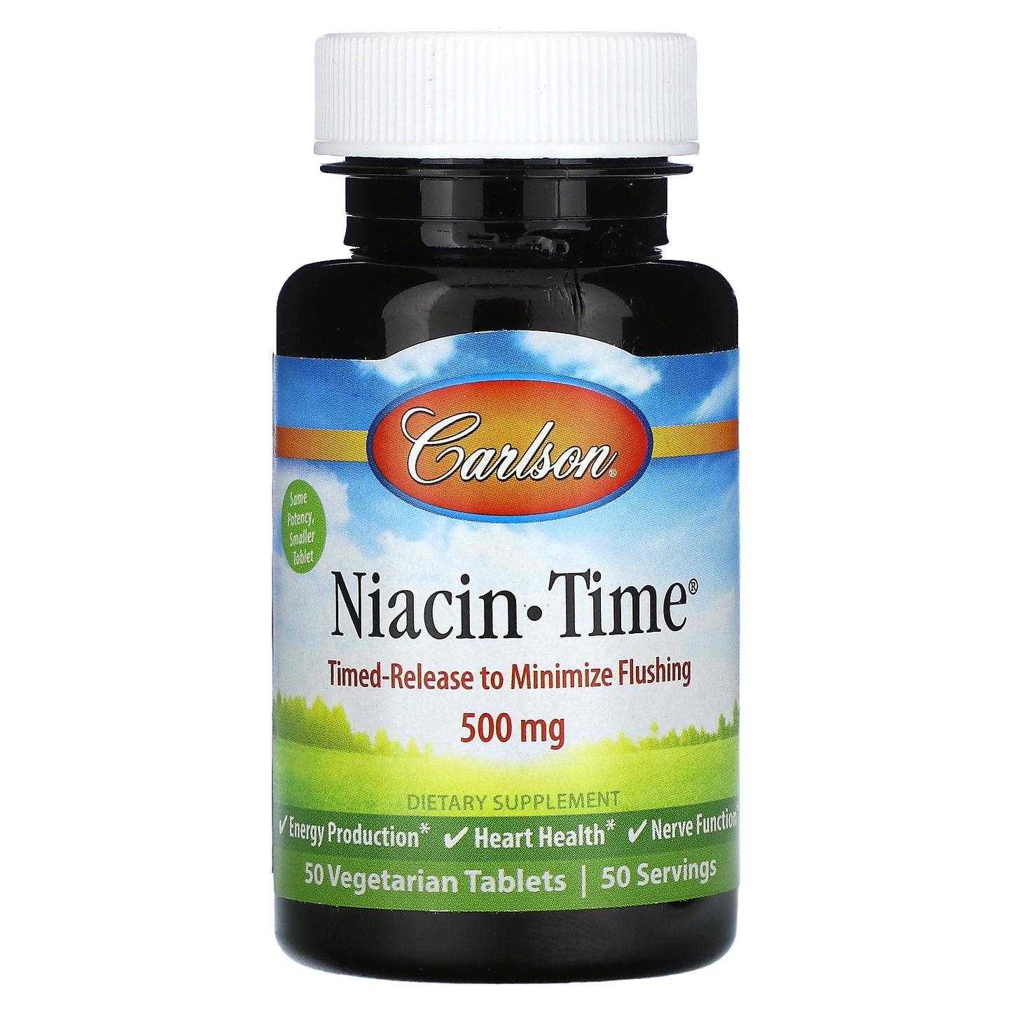 Carlson, Niacin-Time, 500 mg, 50 Vegetarian Tablets