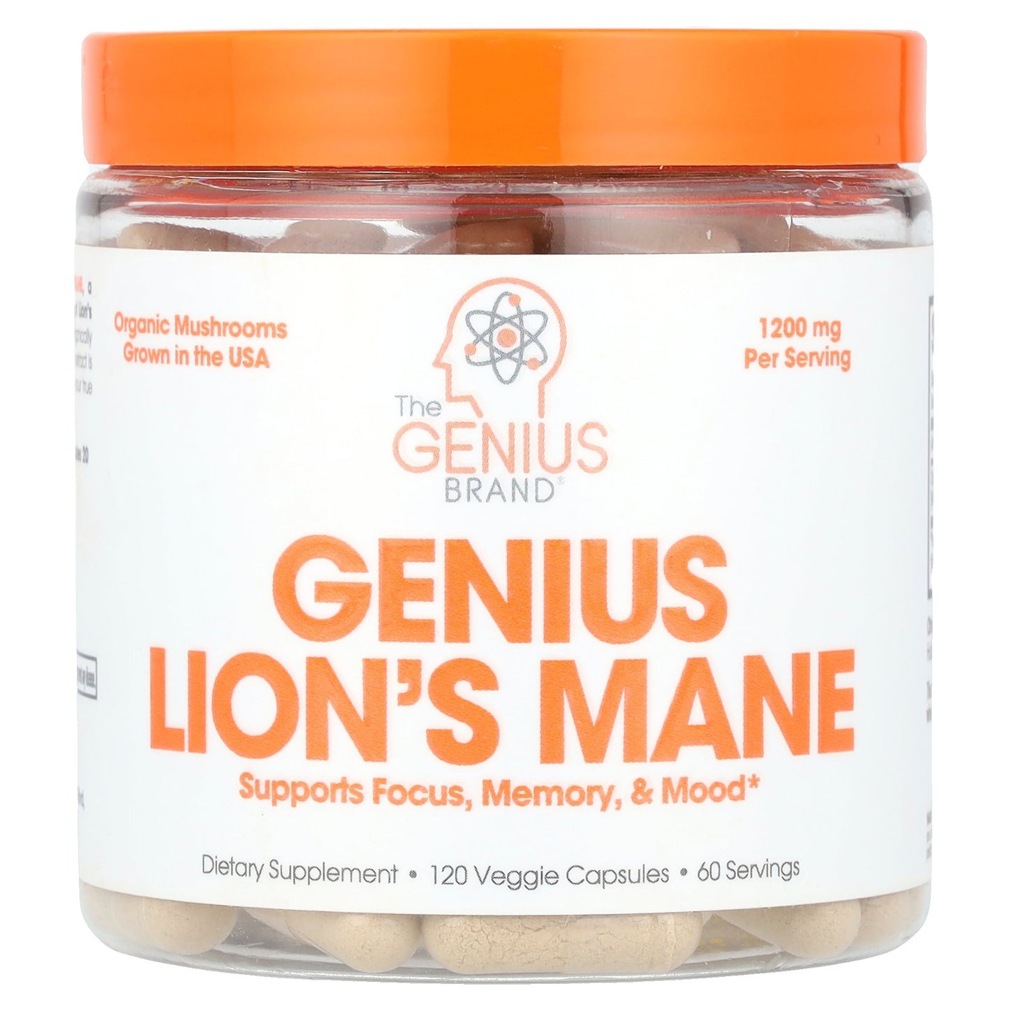 The Genius Brand, Genius Lion's Mane, 120 Veggie Capsules (600 mg per Capsule)
