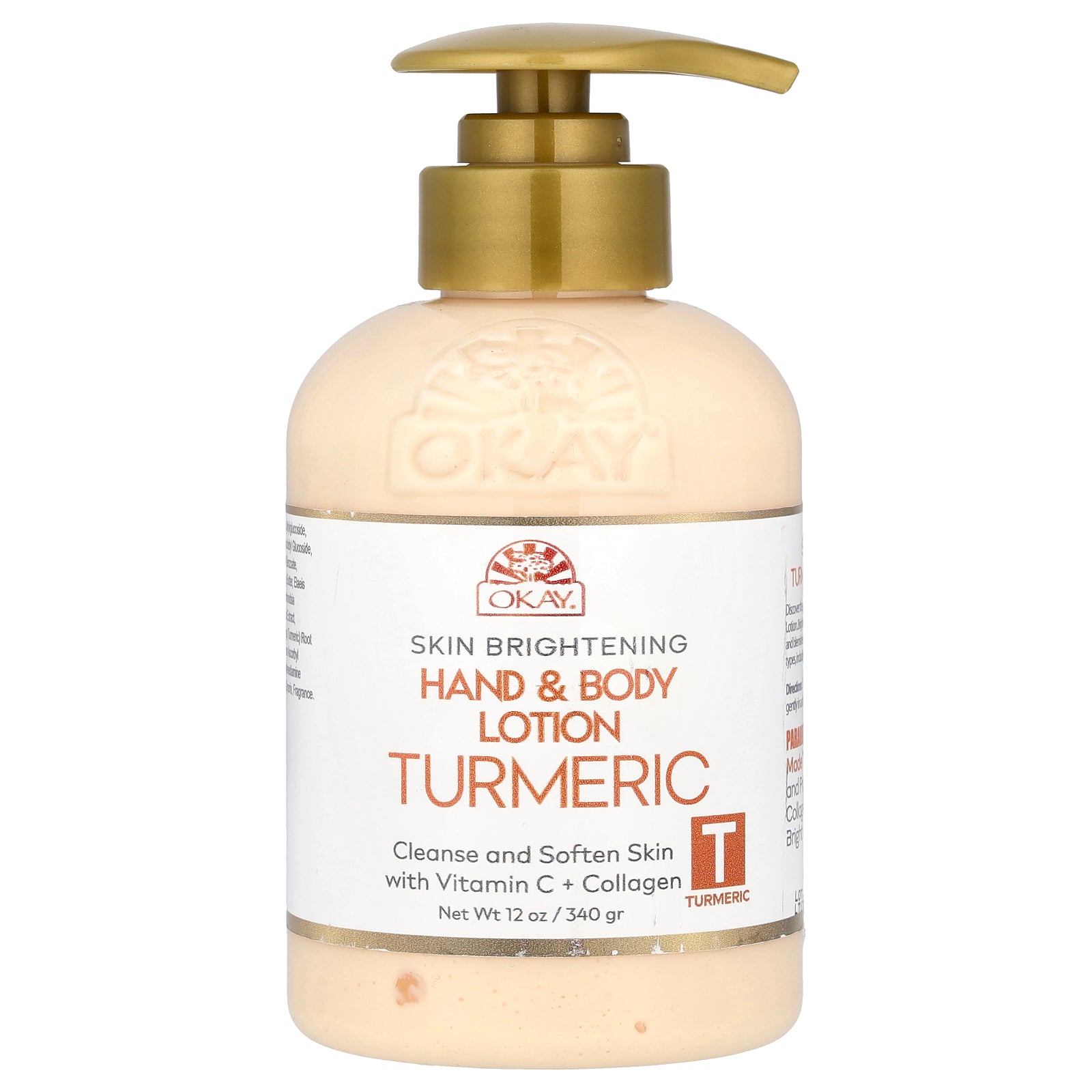 Okay Pure Naturals, Skin Brightening, Hand & Body Lotion, Turmeric, 12 oz (340 g)