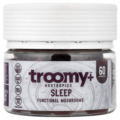 Troomy Nootropics, Sleep, Functional Mushrooms Gummies, Black Raspberry, 60 Gummies
