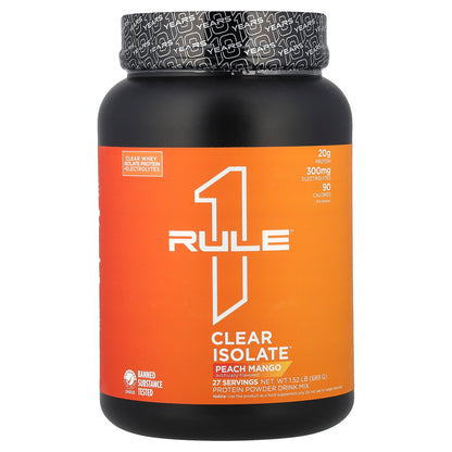 Rule One Proteins, Clear Isolate™, Peach Mango, 1.52 lb (689 g)