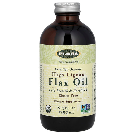 Flora, Certified Organic High Lignan Flax Oil, 8.5 fl oz (250 ml)