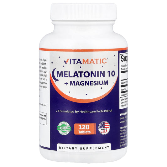 Vitamatic, Melatonin 10 + Magnesium, 120 Tablets