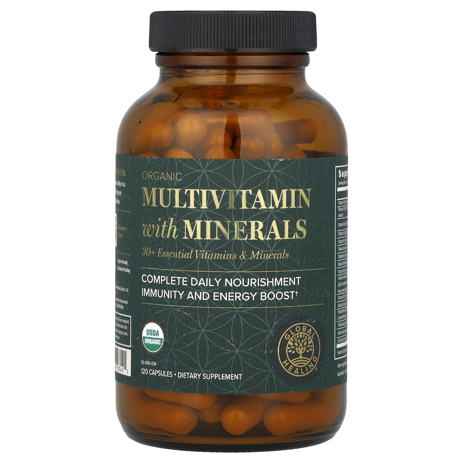 Global Healing, Organic Multivitamin with Minerals, 120 Capsules