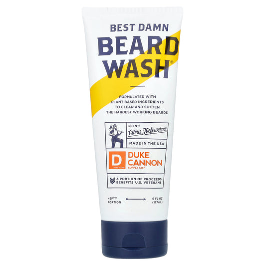 Duke Cannon Supply Co., Best Damn Beard Wash®, Citrus Hefeweizen , 6 fl oz (177 ml)