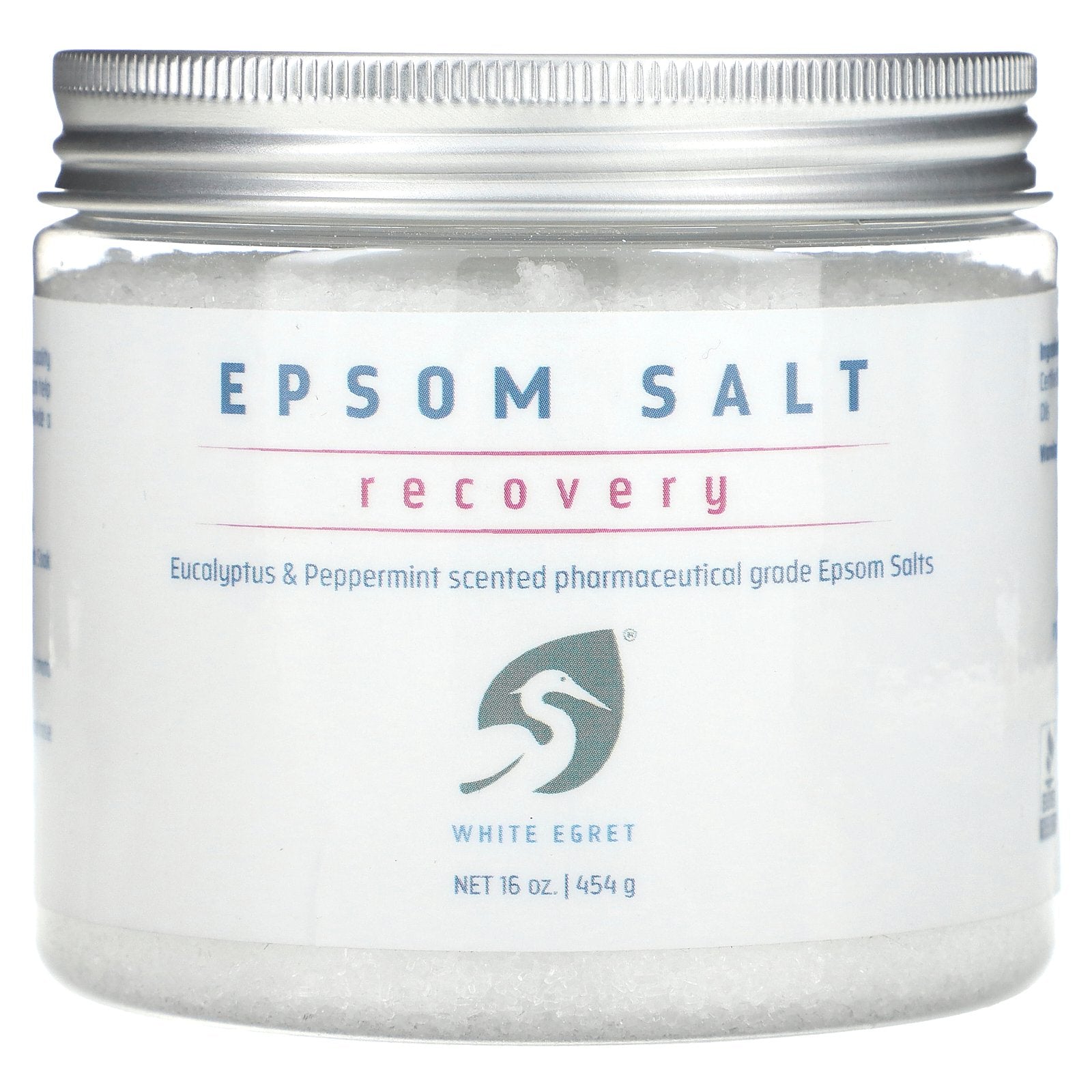 White Egret Personal Care, Epsom Salt, Recovery, Eucalyptus & Peppermint, 16 oz (454 g)