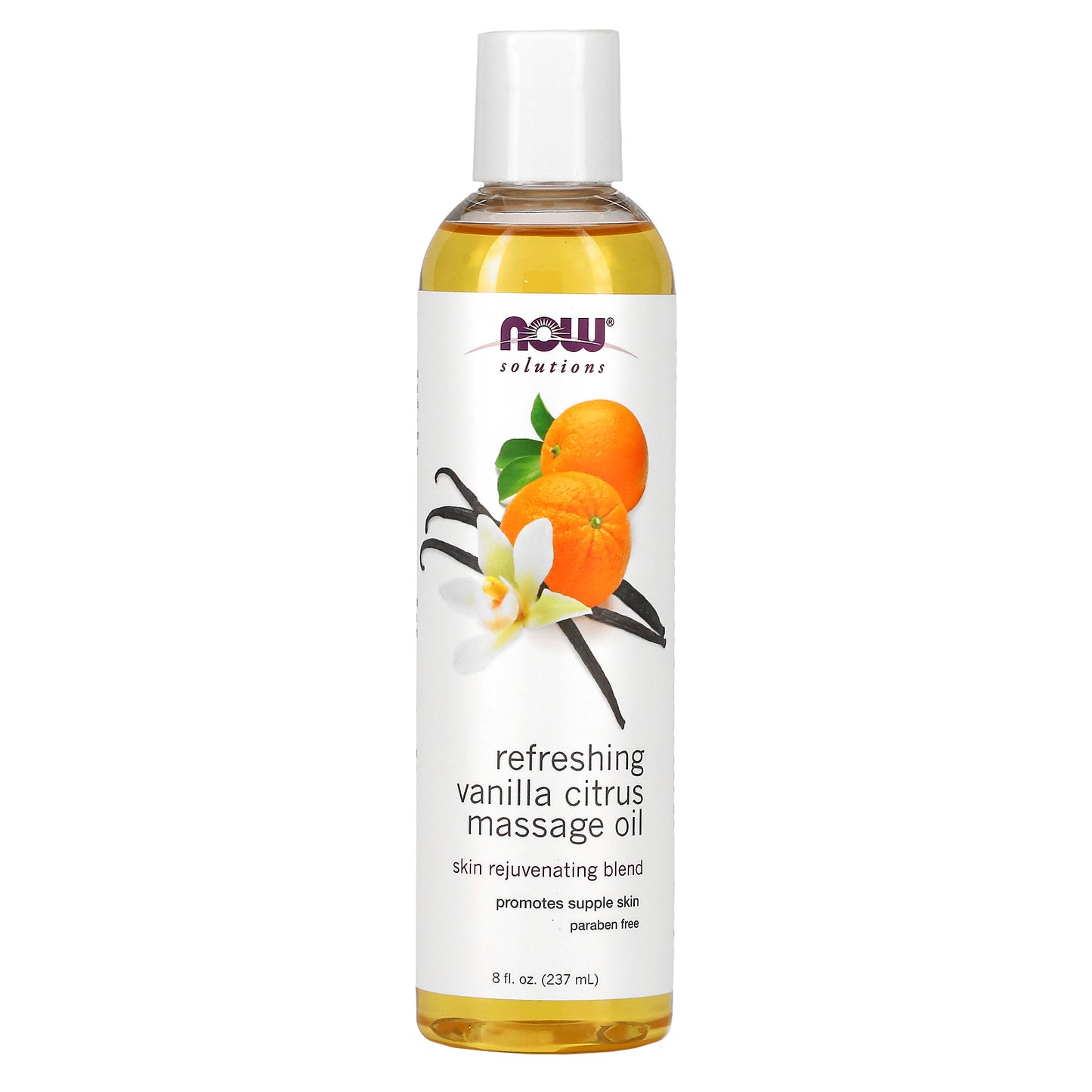 NOW Foods, Solutions, Refreshing Vanilla Citrus Massage Oil, 8 fl oz (237 ml)