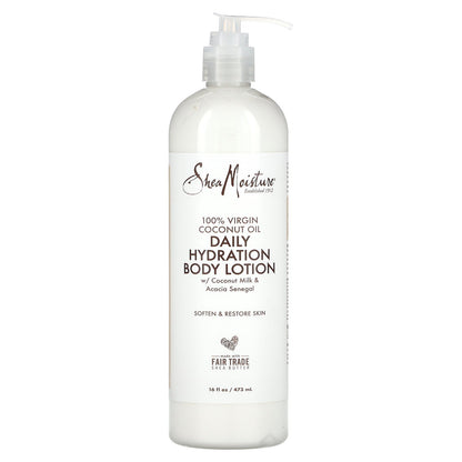 SheaMoisture, 100 % Virgin Coconut Oil, Daily Hydration Body Lotion, 16 fl oz (473 ml)