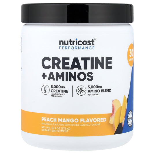 Nutricost, Performance, Creatine + Aminos, Peach Mango, 13.3 oz (372 g)