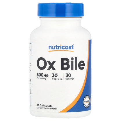 Nutricost, Ox Bile, 500 mg, 30 Capsules