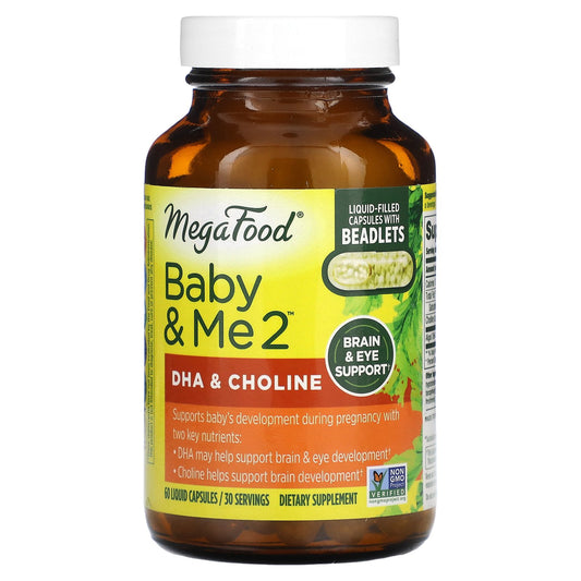 MegaFood, Baby & Me 2, DHA & Choline, 60 Liquid Capsules