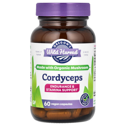 Oregon's Wild Harvest, Cordyceps, 60 Vegan Capsules (525 mg per Capsule)