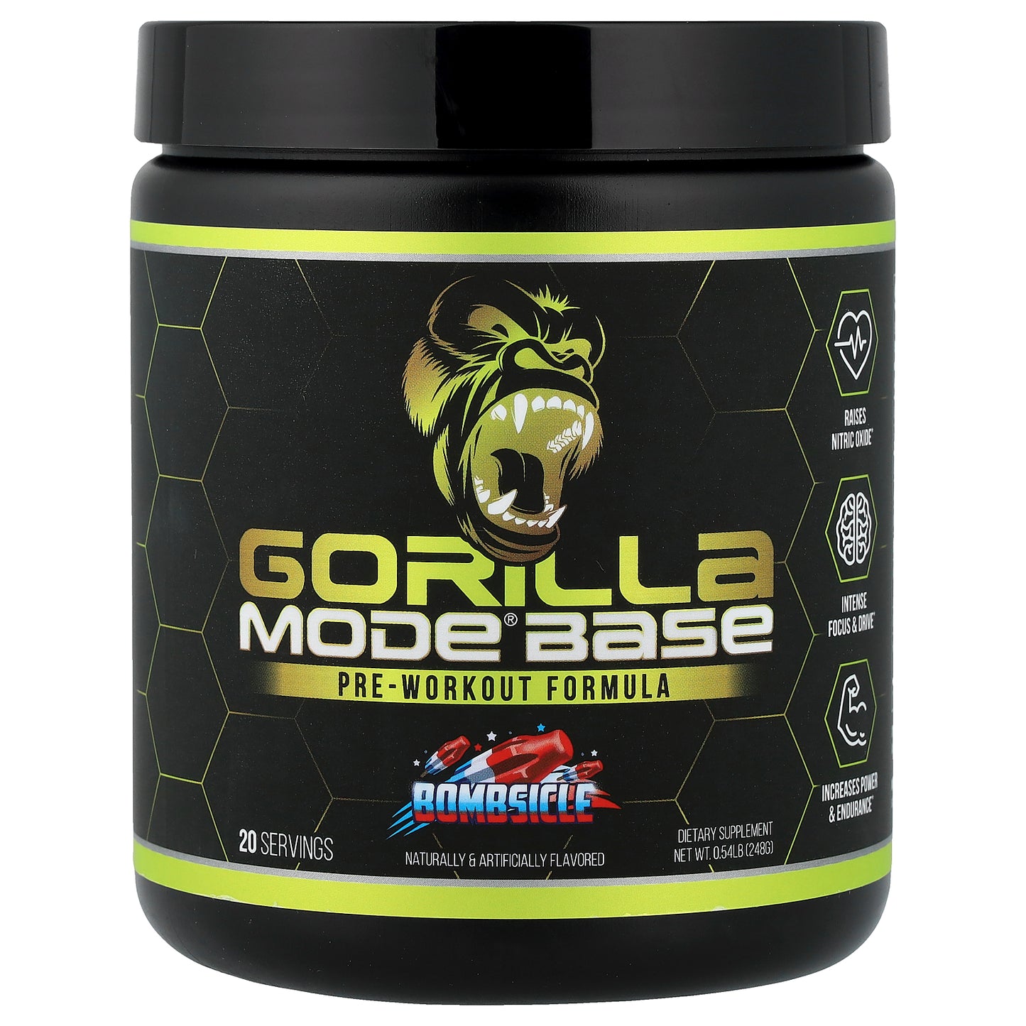 Gorilla Mind, Mode® Base, Pre-Workout Formula, Bombsicle, 0.54 lb (248 g)