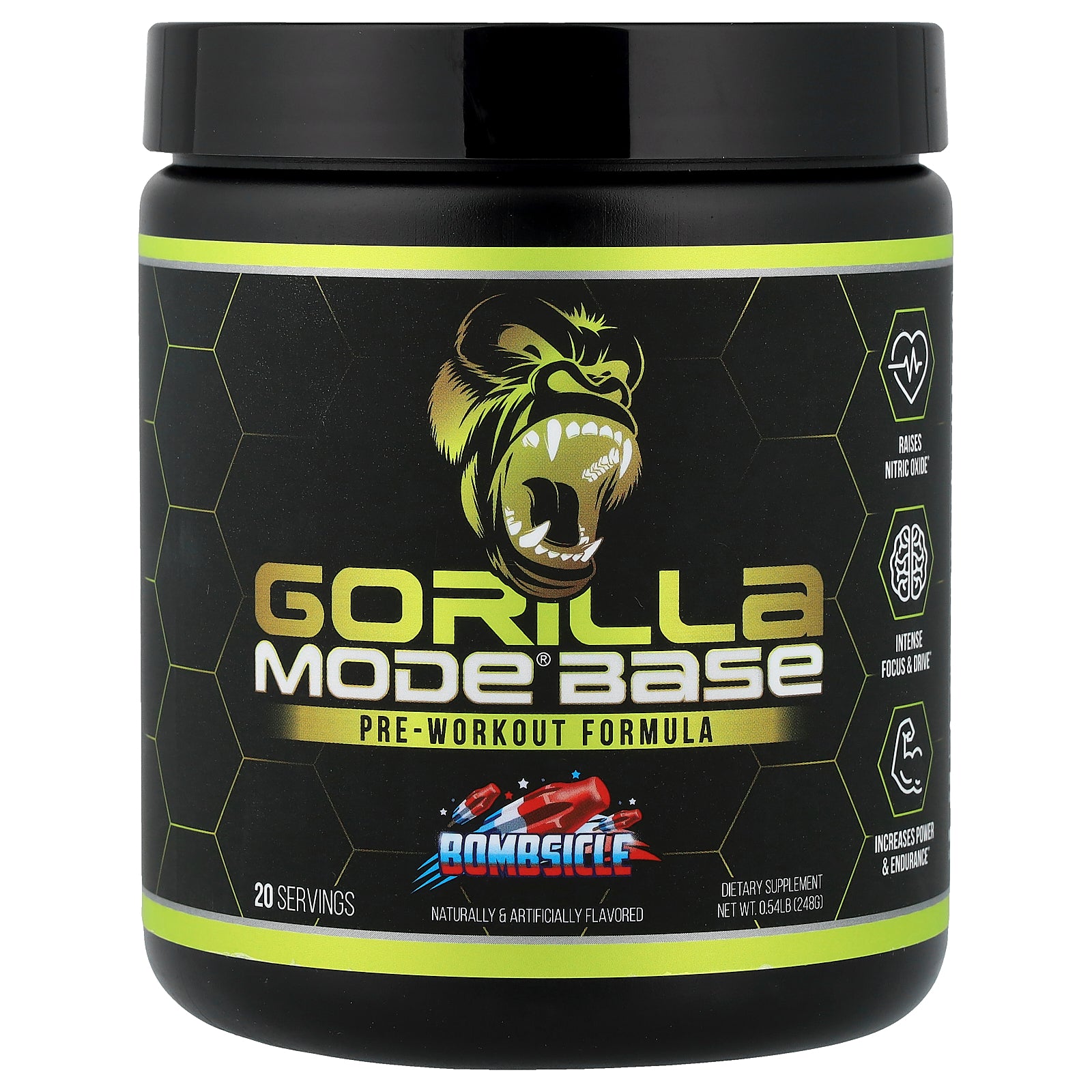 Gorilla Mind, Mode® Base, Pre-Workout Formula, Bombsicle, 0.54 lb (248 g)