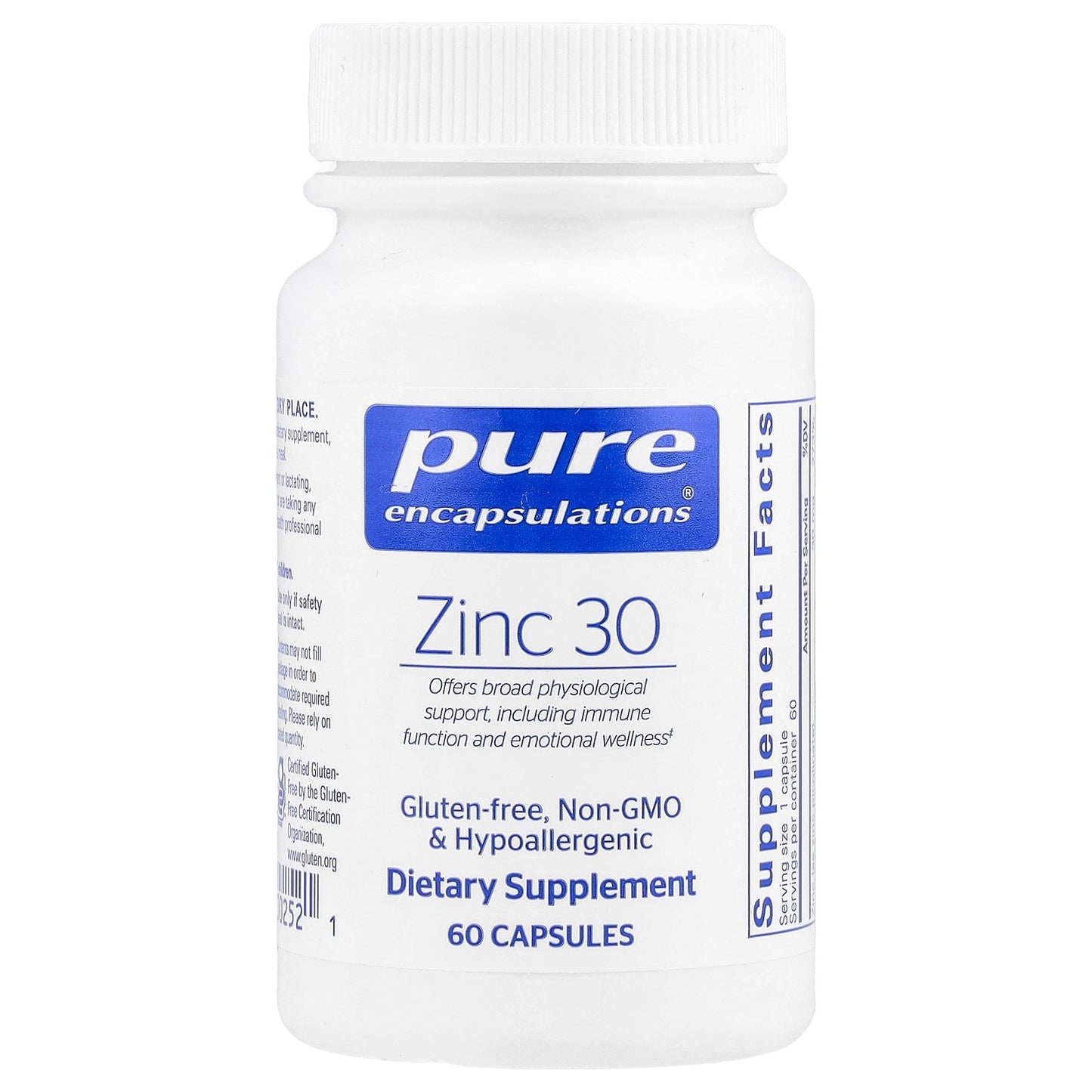 Pure Encapsulations, Zinc 30, 60 Capsules (30 mg per Capsule)