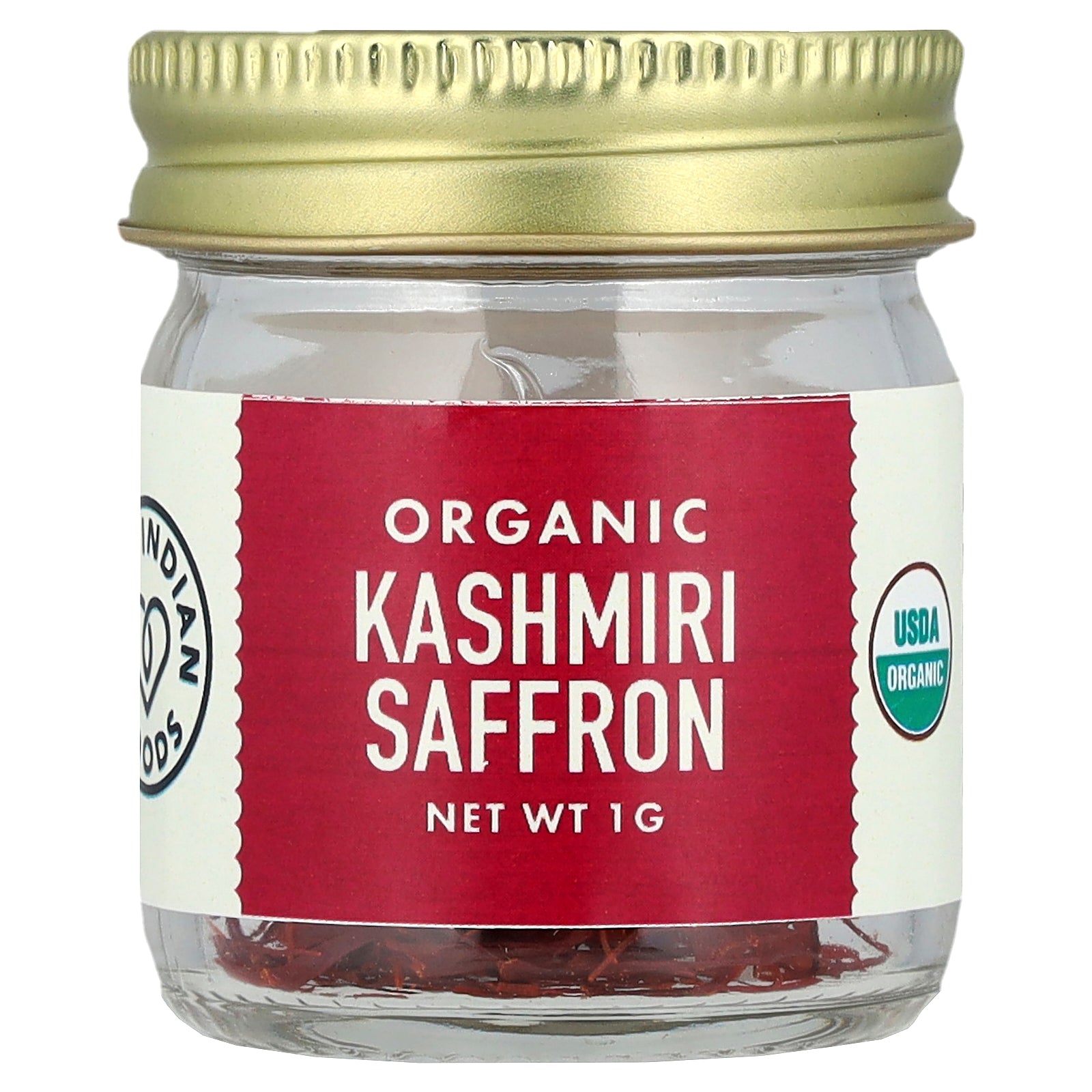 Pure Indian Foods, Organic Kashmiri Saffron , 1 g