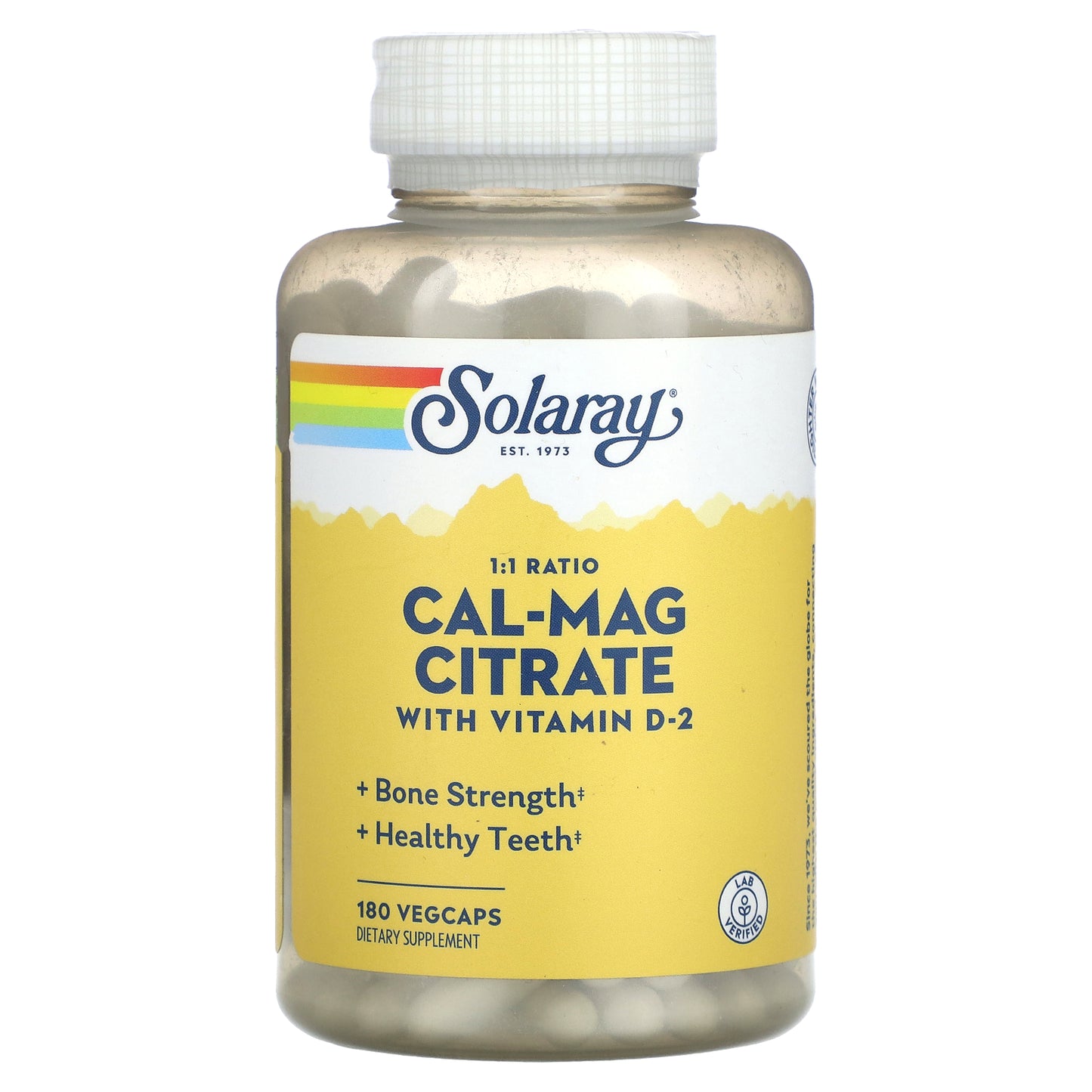 Solaray, 1:1 Ratio, Cal-Mag Citrate with Vitamin D-2, 180 Vegcaps