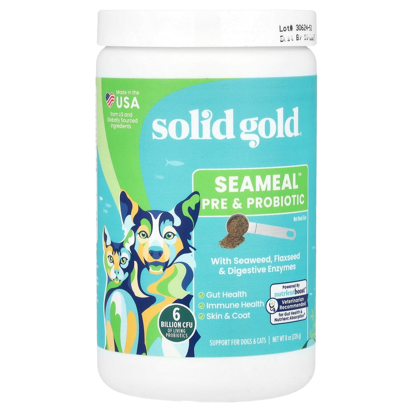 Solid Gold, SeaMeal™ Pre & Probiotic, For Dogs & Cats, 8 oz (226 g)