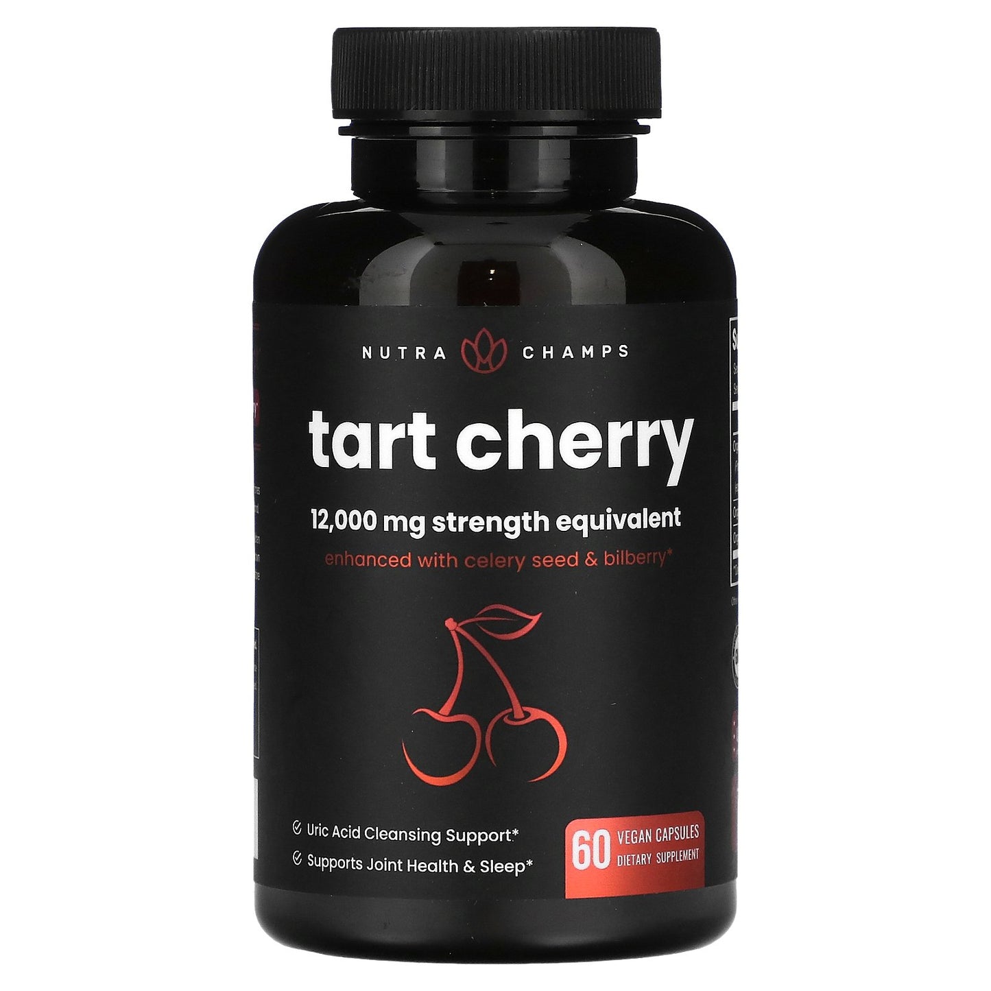 NutraChamps, Tart Cherry, 12,000 mg, 60 Vegan Capsules