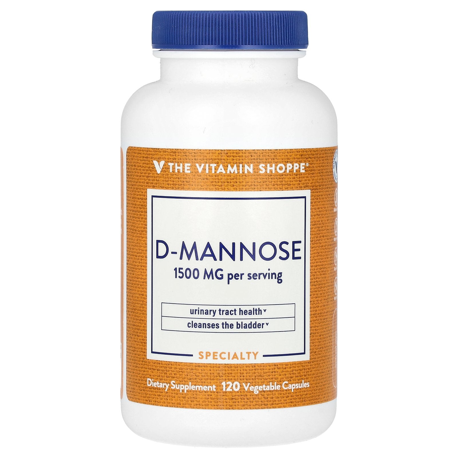 The Vitamin Shoppe, D-Mannose , 1,500 mg , 120 Vegetable Capsules (500 mg per Capsule)