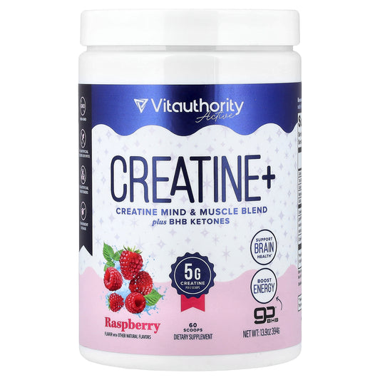 Vitauthority, Active, Creatine+, Raspberry, 13.9 oz (394 g)