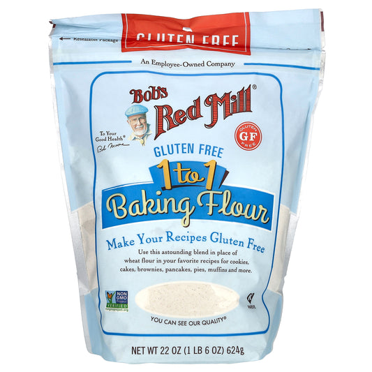 Bob's Red Mill, 1 to 1 Baking Flour, Gluten Free, 22 oz (624 g)