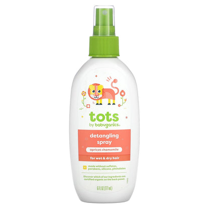Babyganics, Tots Detangling Spray, Apricot Chamomile, 6 fl oz (177 ml)