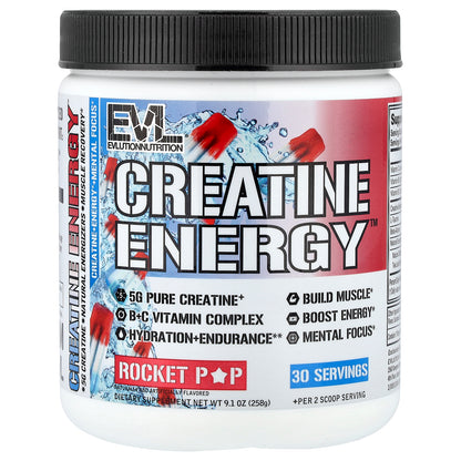 EVLution Nutrition, Creatine Energy™, Rocket Pop, 9.1 oz (258 g)