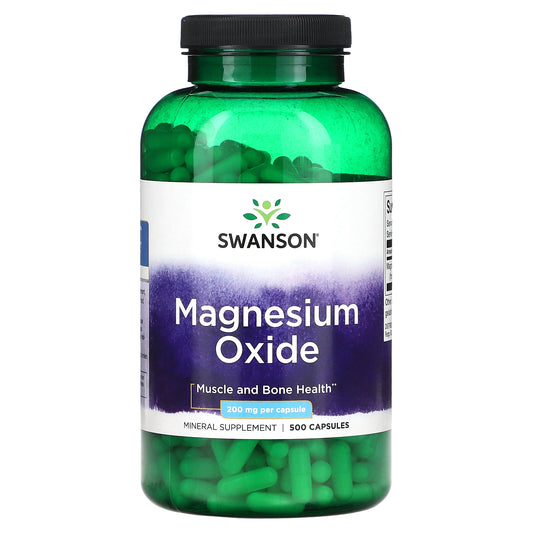 Swanson, Magnesium Oxide, 400 mg, 500 Capsules (200 mg per Capsule