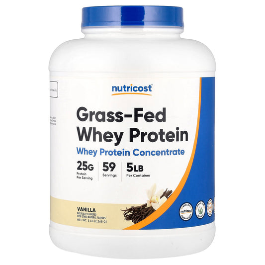 Nutricost, Grass-Fed Whey Protein, Vanilla, 5 lbs (2,268 g)