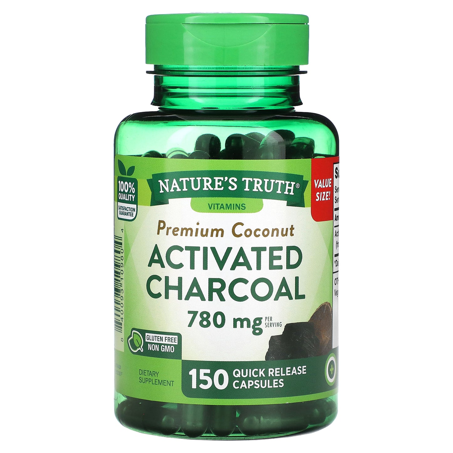 Nature's Truth, Vitamins, Premium Coconut Activated Charcoal, 150 Quick Release Capsules (260 mg per Capsule)