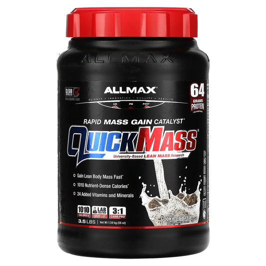 ALLMAX, QuickMass®, Rapid Mass Gain Catalyst, Cookies & Cream, 3.5 lbs (1.59 kg)