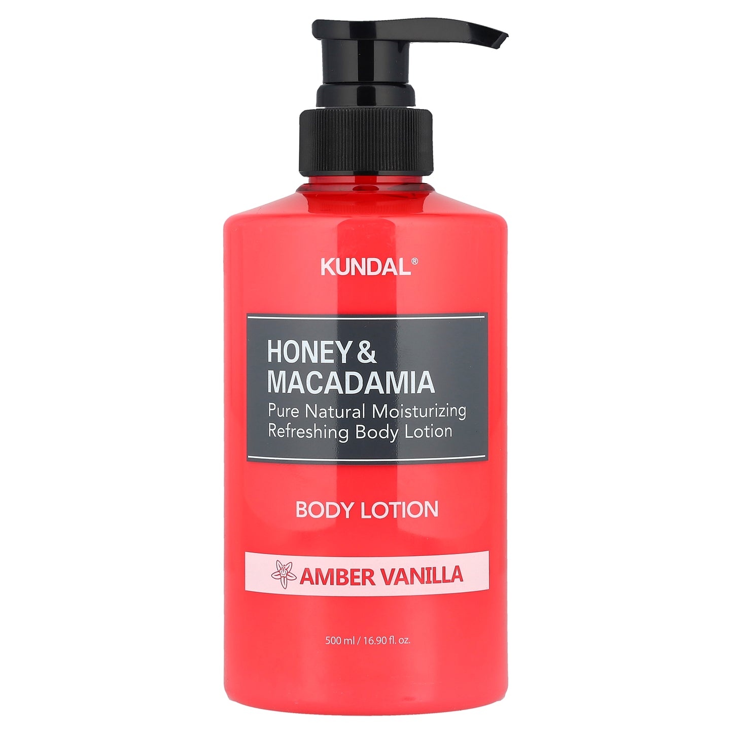 Kundal, Honey & Macadamia Body Lotion, Amber Vanilla, 16.9 fl oz (500 ml)